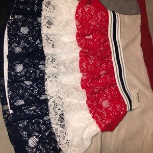 Red white and blue skirt